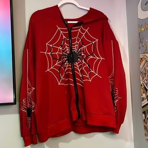 spider zip up hoodie